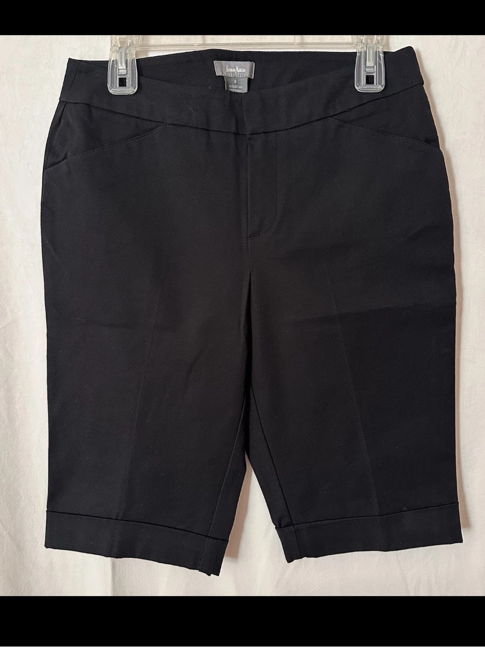 Neiman Marcus Black Jorts Coastal Grandma Stretch Bermuda Shorts resortwear 6
